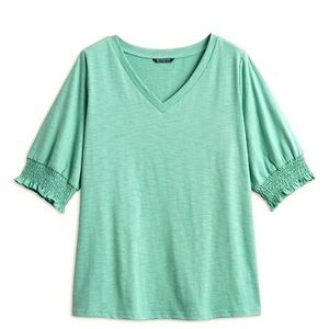 BloomChic Green V-Neck Top